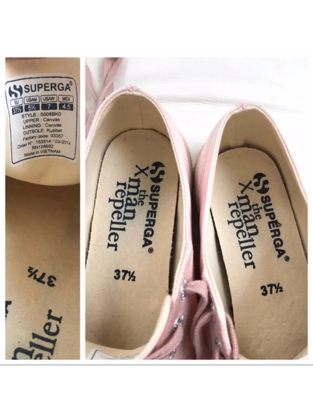 Superga x Man Repeller Pink Satin Lace Up Balletcore Sneakers 37.5 Coquette